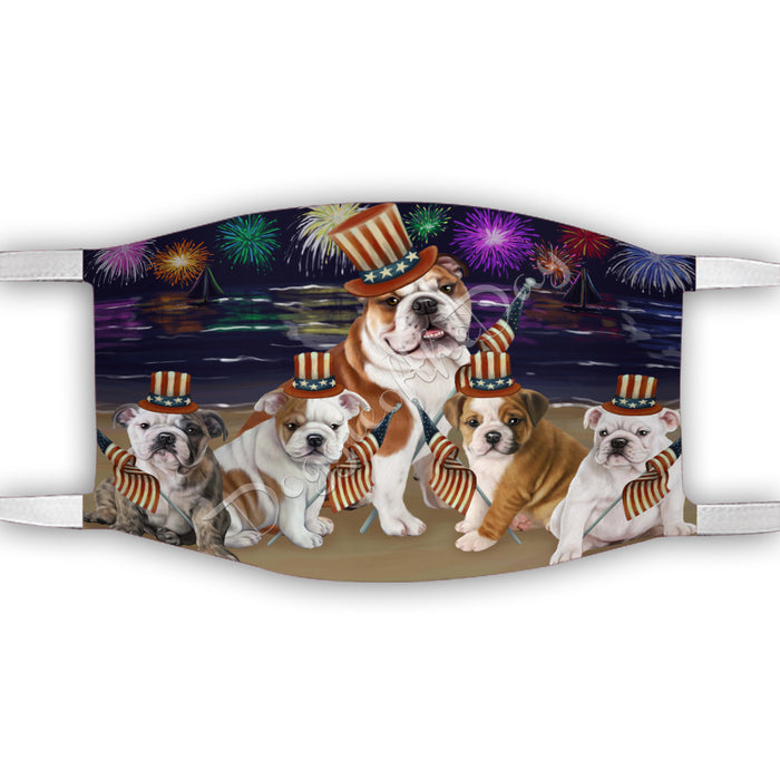 4th of July Independence Day Bullmastiff Dogs Face Mask FM49390