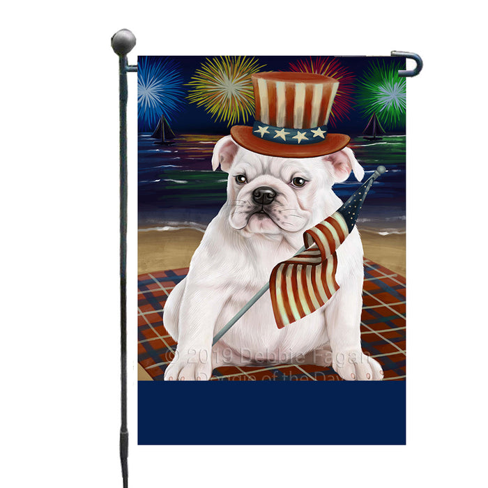 Personalized 4th of July Firework Bulldog Custom Garden Flags GFLG-DOTD-A57838