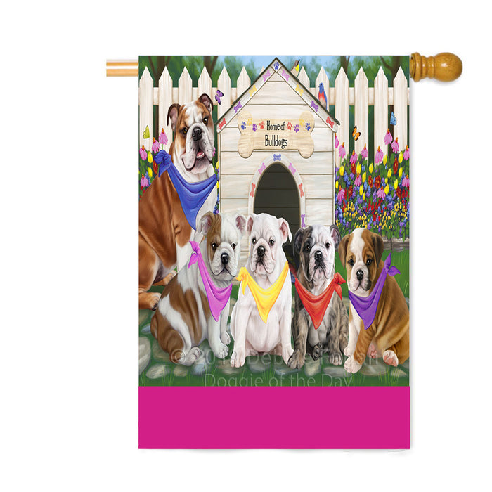 Personalized Spring Dog House Bulldogs Custom House Flag FLG-DOTD-A62847