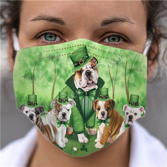 St. Patricks Day Irish Bullmastiff Dogs Face Mask FM50137