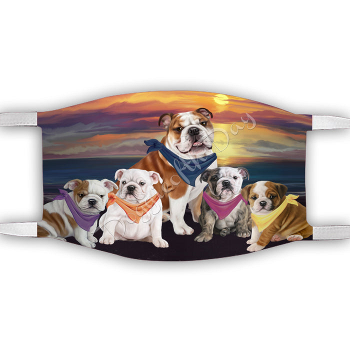 Family Sunset Bullmastiff Dogs Face Mask FM49188