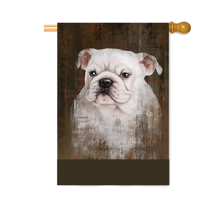 Personalized Rustic Bulldog Custom House Flag FLG64539