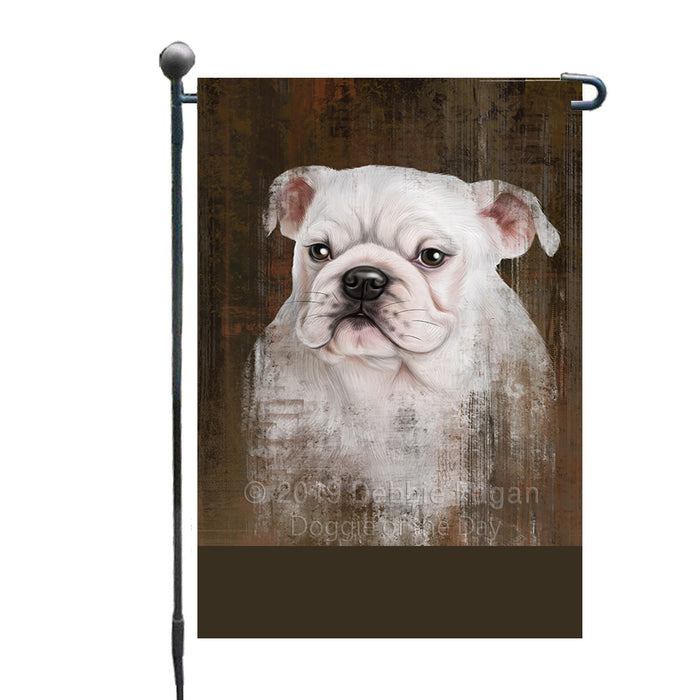 Personalized Rustic Bulldog Custom Garden Flag GFLG63462