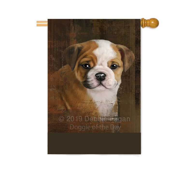 Personalized Rustic Bulldog Custom House Flag FLG64540