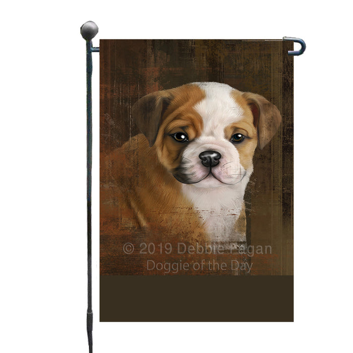Personalized Rustic Bulldog Custom Garden Flag GFLG63463