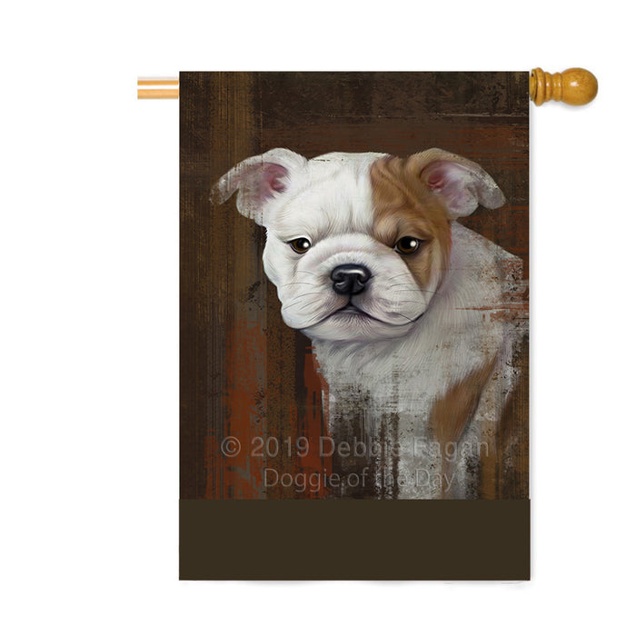 Personalized Rustic Bulldog Custom House Flag FLG64541