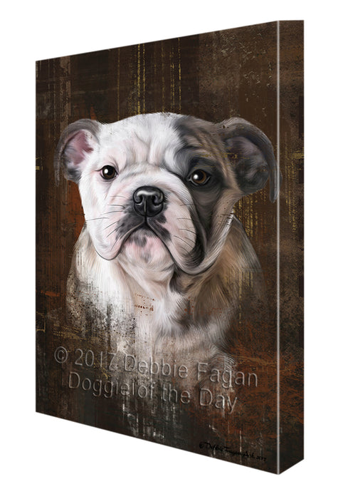 Rustic Bulldog Canvas Wall Art CVSA49989
