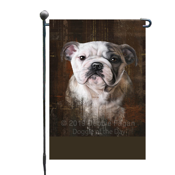 Personalized Rustic Bulldog Custom Garden Flag GFLG63465
