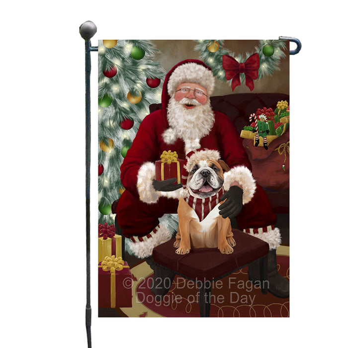 Santa's Christmas Surprise Bulldog Dog Garden Flag GFLG66726