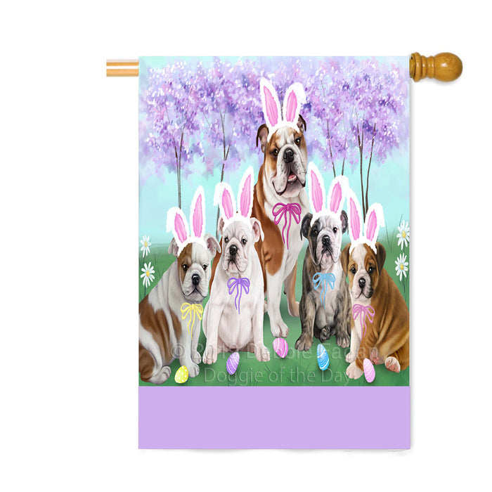 Personalized Easter Holiday Bulldogs Custom House Flag FLG-DOTD-A58858