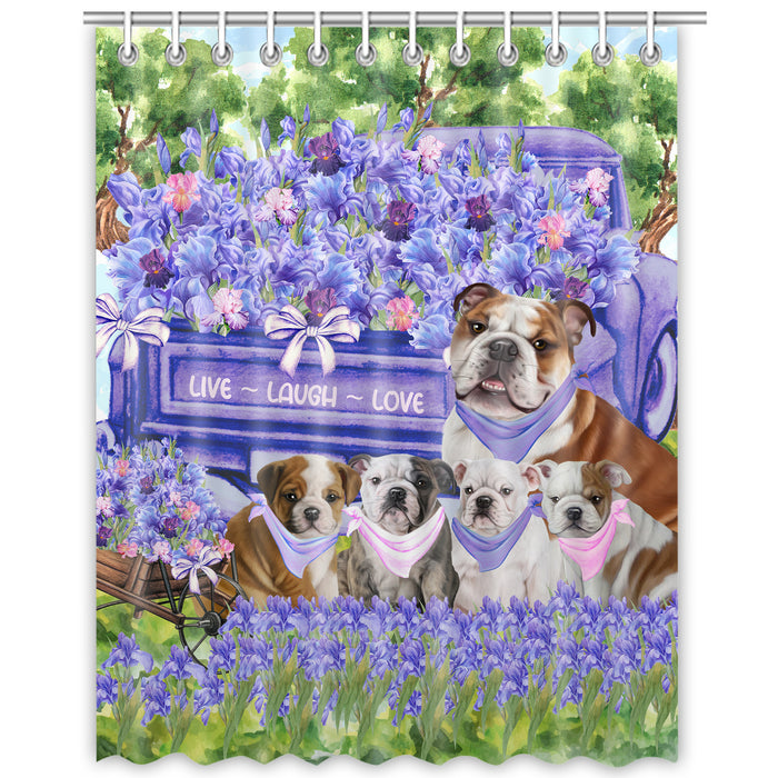Bulldog Shower Curtain: Explore a Variety of Designs, Personalized, Custom, Waterproof Bathtub Curtains for Bathroom Decor with Hooks, Pet Gift for Dog Lovers