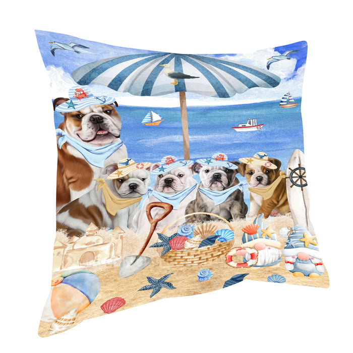 Bulldog Throw Pillow: Explore a Variety of Designs, Custom, Cushion Pillows for Sofa Couch Bed, Personalized, Dog Lover's Gifts