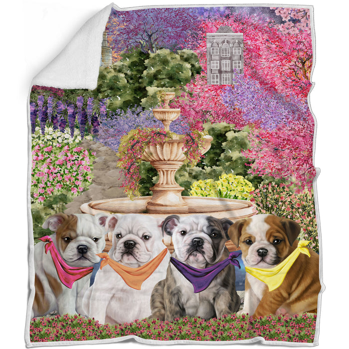 Bulldog Bed Blanket, Explore a Variety of Designs, Personalized, Throw Sherpa, Fleece and Woven, Custom, Soft and Cozy, Dog Gift for Pet Lovers