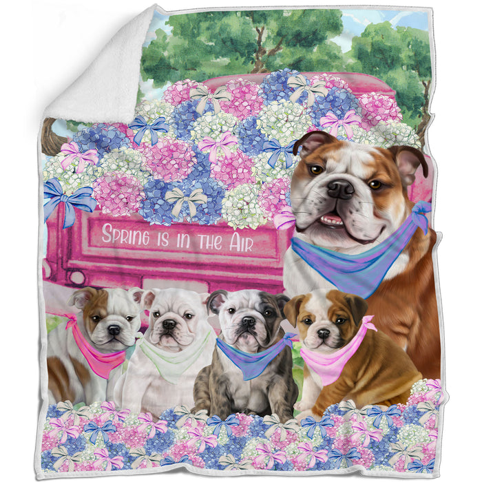 Bulldog Blanket: Explore a Variety of Designs, Custom, Personalized Bed Blankets, Cozy Woven, Fleece and Sherpa, Gift for Dog and Pet Lovers