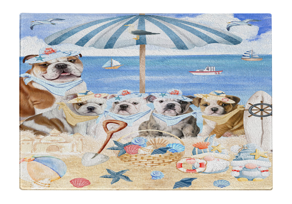 Bulldog Tempered Glass Cutting Board: Explore a Variety of Custom Designs, Personalized, Scratch and Stain Resistant Boards for Kitchen, Gift for Dog and Pet Lovers