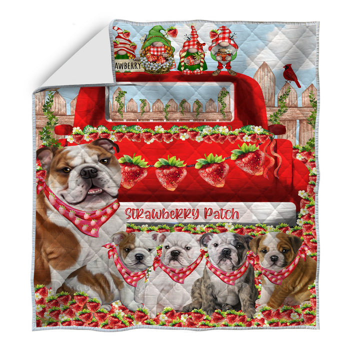 Bulldog Bedspread Quilt, Bedding Coverlet Quilted, Explore a Variety of Designs, Personalized, Custom, Dog Gift for Pet Lovers