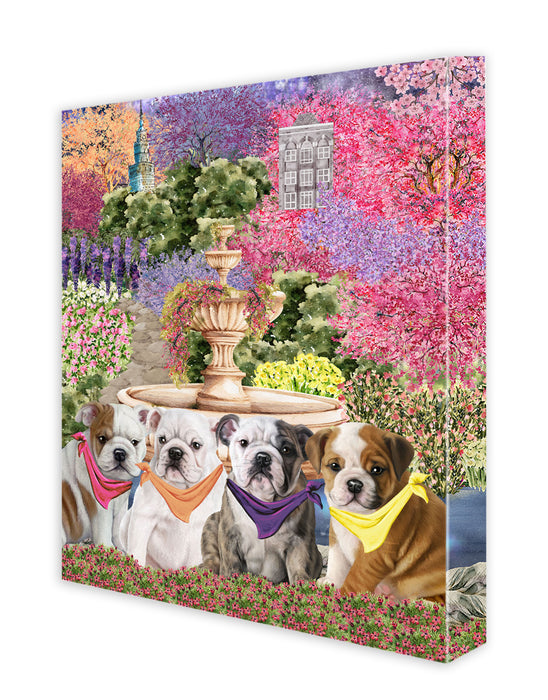 Bulldog Canvas: Explore a Variety of Designs, Custom, Digital Art Wall Painting, Personalized, Ready to Hang Halloween Room Decor, Pet Gift for Dog Lovers