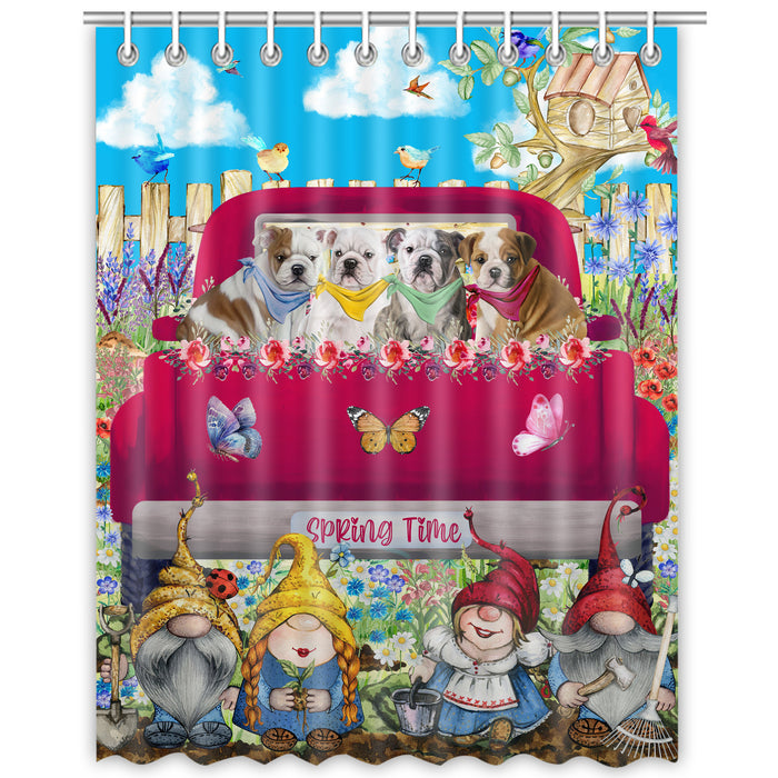 Bulldog Shower Curtain, Custom Bathtub Curtains with Hooks for Bathroom, Explore a Variety of Designs, Personalized, Gift for Pet and Dog Lovers