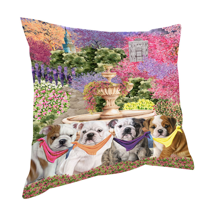 Bulldog Pillow: Cushion for Sofa Couch Bed Throw Pillows, Personalized, Explore a Variety of Designs, Custom, Pet and Dog Lovers Gift
