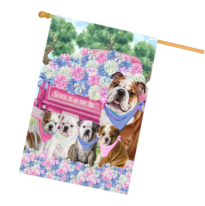 Bulldog House Flag: Explore a Variety of Personalized Designs, Double-Sided, Weather Resistant, Custom, Home Outside Yard Decor for Dog and Pet Lovers