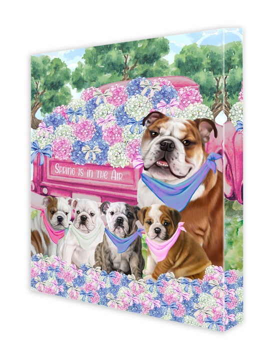 Bulldog Canvas: Explore a Variety of Designs, Personalized, Digital Art Wall Painting, Custom, Ready to Hang Room Decor, Dog Gift for Pet Lovers