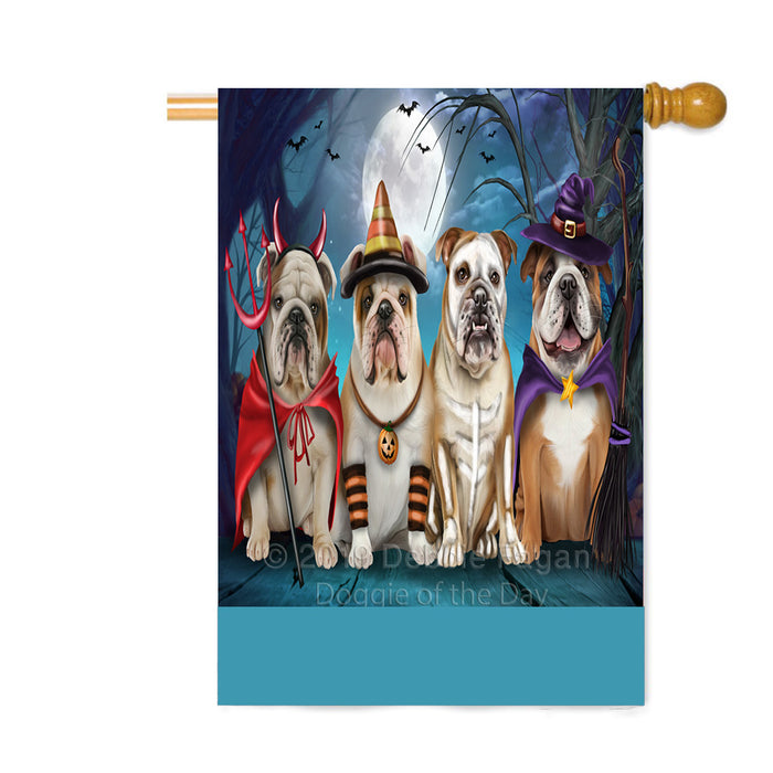 Personalized Happy Halloween Trick or Treat Bulldogs Custom House Flag FLG64039