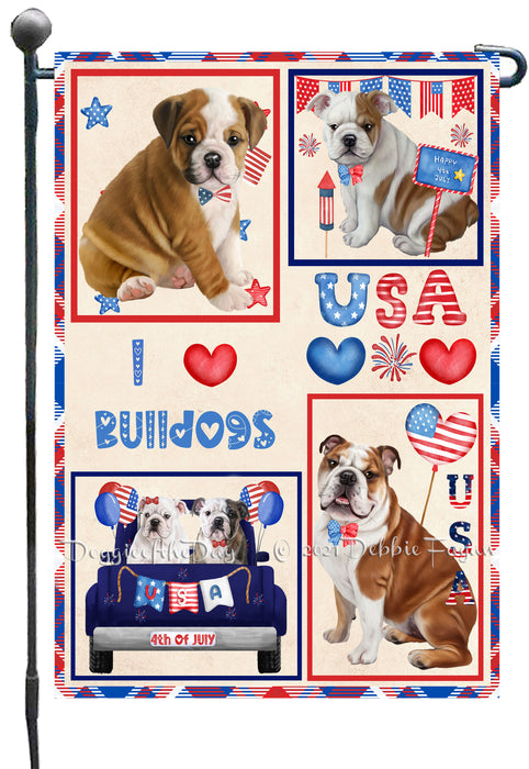 4th of July Independence Day I Love USA Bulldogs Garden Flag GFLG66883