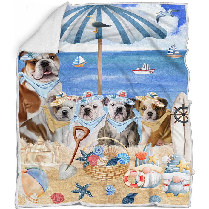 Bulldog Blanket: Explore a Variety of Designs, Personalized, Custom Bed Blankets, Cozy Sherpa, Fleece and Woven, Dog Gift for Pet Lovers