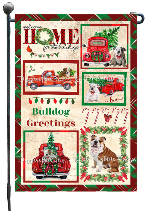 Welcome Home for Christmas Holidays Bulldog Dogs Garden Flag GFLG66992