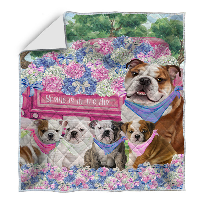 Bulldog Bedspread Quilt, Bedding Coverlet Quilted, Explore a Variety of Designs, Personalized, Custom, Dog Gift for Pet Lovers