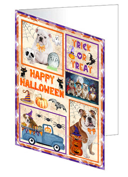Happy Halloween Trick or Treat Bullmastiff Dogs Handmade Artwork Assorted Pets Greeting Cards and Note Cards with Envelopes for All Occasions and Holiday Seasons GCD76451