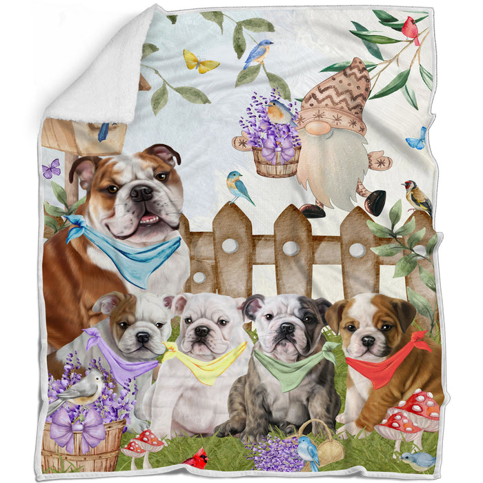 Bulldog Blanket: Explore a Variety of Personalized Designs, Bed Cozy Sherpa, Fleece and Woven, Custom Dog Gift for Pet Lovers