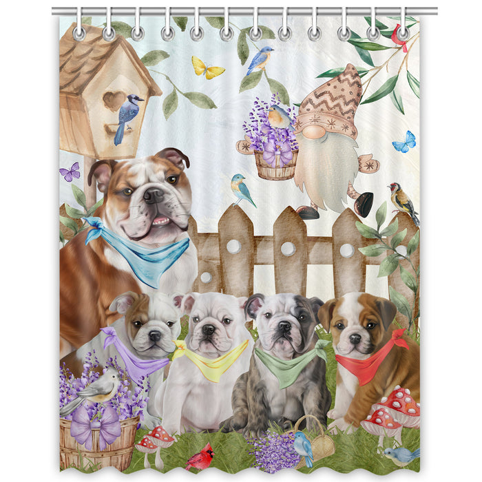 Bulldog Shower Curtain, Personalized Bathtub Curtains for Bathroom Decor with Hooks, Explore a Variety of Designs, Custom, Pet Gift for Dog Lovers