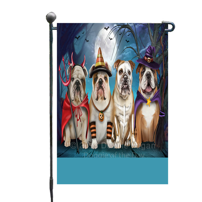 Personalized Happy Halloween Trick or Treat Bulldogs Custom Garden Flag GFLG64348