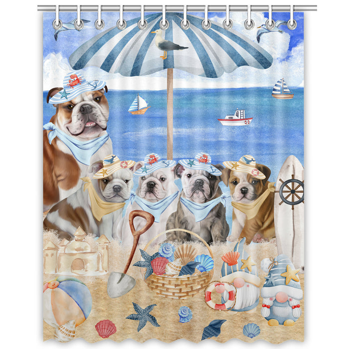 Bulldog Shower Curtain, Explore a Variety of Personalized Designs, Custom, Waterproof Bathtub Curtains with Hooks for Bathroom, Dog Gift for Pet Lovers