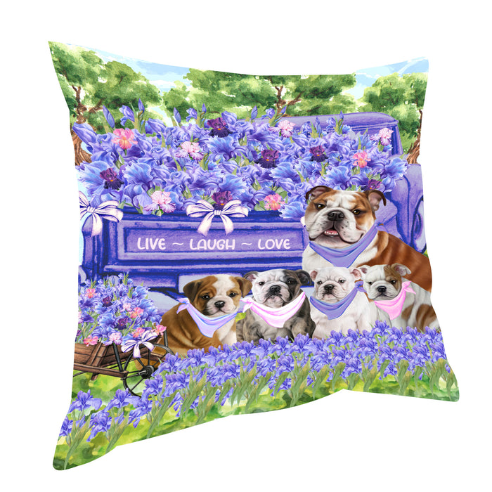 Bulldog Throw Pillow, Explore a Variety of Custom Designs, Personalized, Cushion for Sofa Couch Bed Pillows, Pet Gift for Dog Lovers