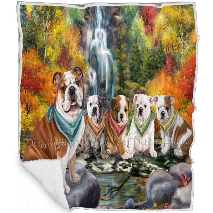 Scenic Waterfall Bulldogs Blanket BLNKT67539