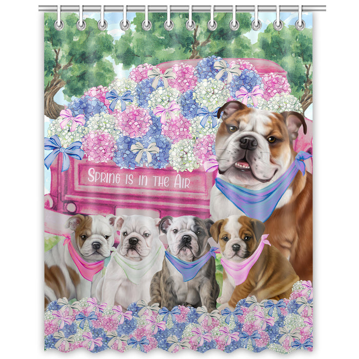 Bulldog Shower Curtain, Custom Bathtub Curtains with Hooks for Bathroom, Explore a Variety of Designs, Personalized, Gift for Pet and Dog Lovers