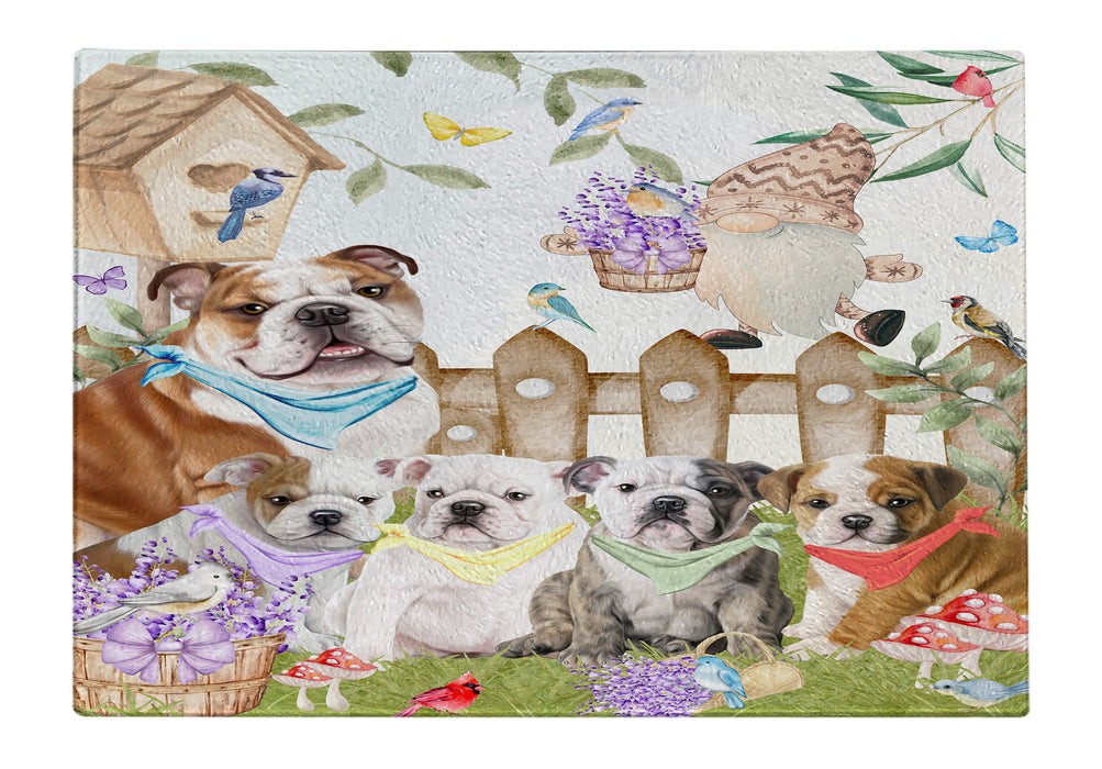 Bulldog Tempered Glass Cutting Board: Explore a Variety of Custom Designs, Personalized, Scratch and Stain Resistant Boards for Kitchen, Gift for Dog and Pet Lovers