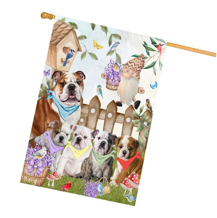 Bulldog House Flag: Explore a Variety of Designs, Custom, Personalized, Weather Resistant, Double-Sided, Home Outside Yard Decor for Dog and Pet Lovers