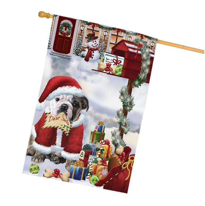 Bulldogs Dear Santa Letter Christmas Holiday Mailbox Dog House Flag