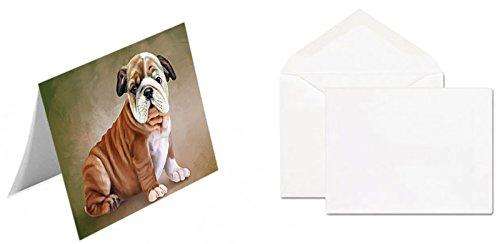 Bulldogs Dog Handmade Artwork Assorted Pets Greeting Cards and Note Cards with Envelopes for All Occasions and Holiday Seasons D121