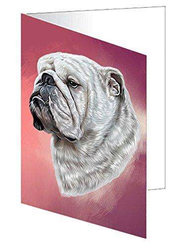 Bulldogs Dog Handmade Artwork Assorted Pets Greeting Cards and Note Cards with Envelopes for All Occasions and Holiday Seasons D122