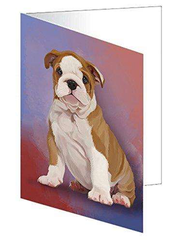 Bulldogs Dog Handmade Artwork Assorted Pets Greeting Cards and Note Cards with Envelopes for All Occasions and Holiday Seasons D123