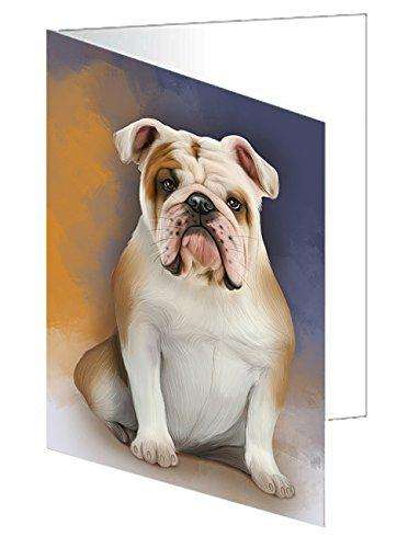 Bulldogs Dog Handmade Artwork Assorted Pets Greeting Cards and Note Cards with Envelopes for All Occasions and Holiday Seasons D125