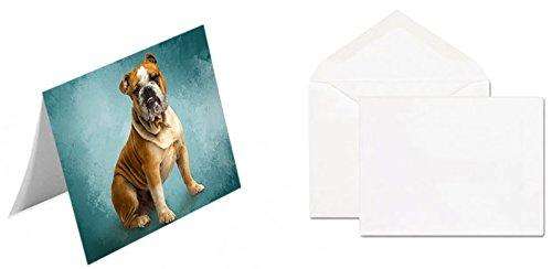 Bulldogs Dog Handmade Artwork Assorted Pets Greeting Cards and Note Cards with Envelopes for All Occasions and Holiday Seasons D129