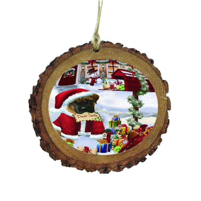 Bullmastiff Dog Dear Santa Letter Christmas Holiday Mailbox Wooden Christmas Ornament WOR49026