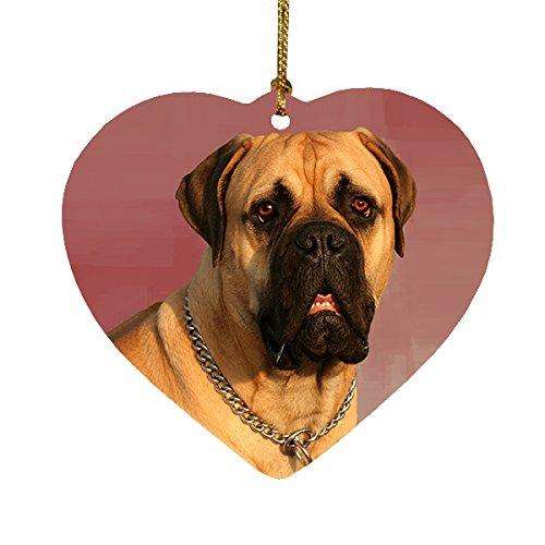 Bullmastiff Dog Heart Christmas Ornament