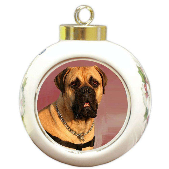 Bullmastiff Dog Round Ball Christmas Ornament