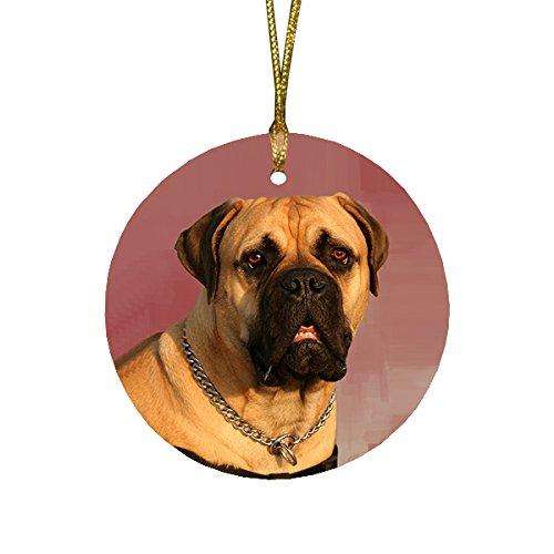 Bullmastiff Dog Round Christmas Ornament